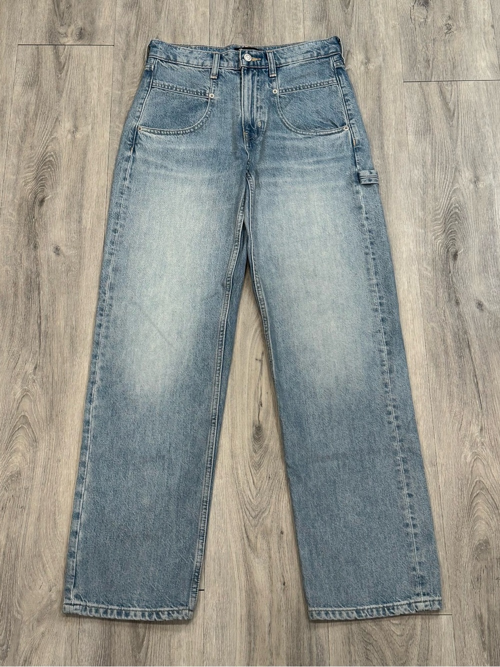 Banana Republic Light Blue Wash Denim Surplus Relaxed Wide Leg Carpenter Jeans